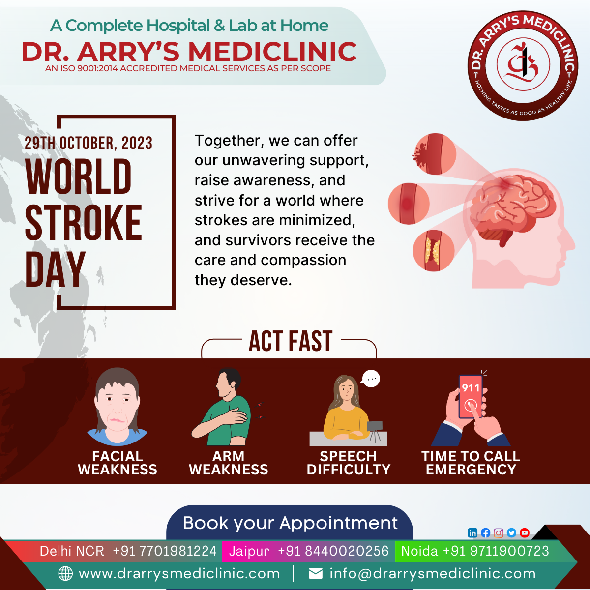 World Stroke Day- Dr. Arry's Mediclinic- Graphic Designs