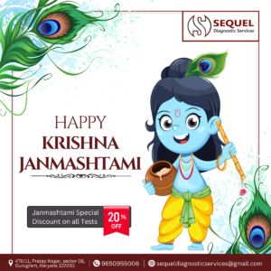 Graphic Designing Services- Lab Darshi Krishna Janmashtami- Sequel Diagnostic- Graphic Designs